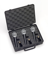 Samson Cardioide micrófonos dinámicos con Carry Case (Pack de 3)