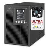 Atlantis A03-OP1002XLN Online 88% Quieter Server UPS Double Conversion Pure Sine Wave 1000VA 700W, Low Noise Fan Gelid 23,6 dBA, USB,2 Schuko + 1 IEC, 2x12V-9Ah