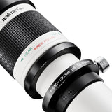 Walimex 650-1300 mm f/16 - Objetivo para cámara réflex (Distancia Focal 650-1300 mm, Apertura f/16, diámetro 95 mm), Color Negro y Blanco