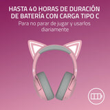 Razer Kraken Kitty V2 BT - Auriculares RGB inalámbricos por Bluetooth con orejas de gatito (Bluetooth 5.2, Diafragmas TriForce de 40 mm, Construcción ligera de 325 g) Quartz