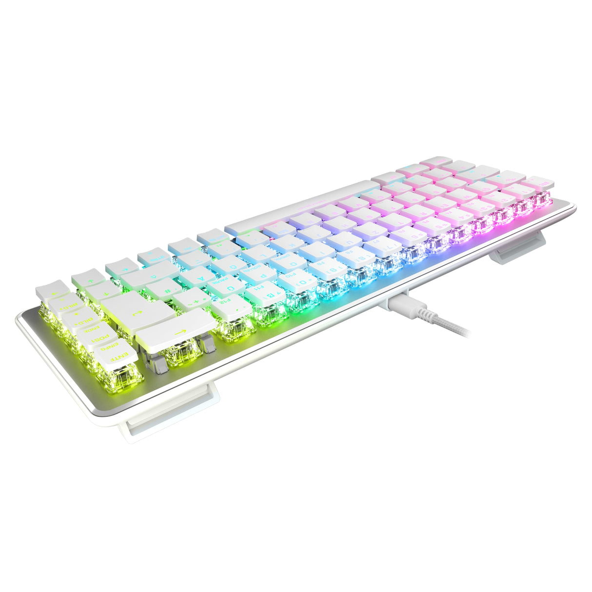 Turtle Beach Vulcan II Mini - 65% Teclado óptico mecánico para Juegos con iluminación RGB Personalizable, tecnología duplicadora de Teclas, Placa de Aluminio, Color Blanco