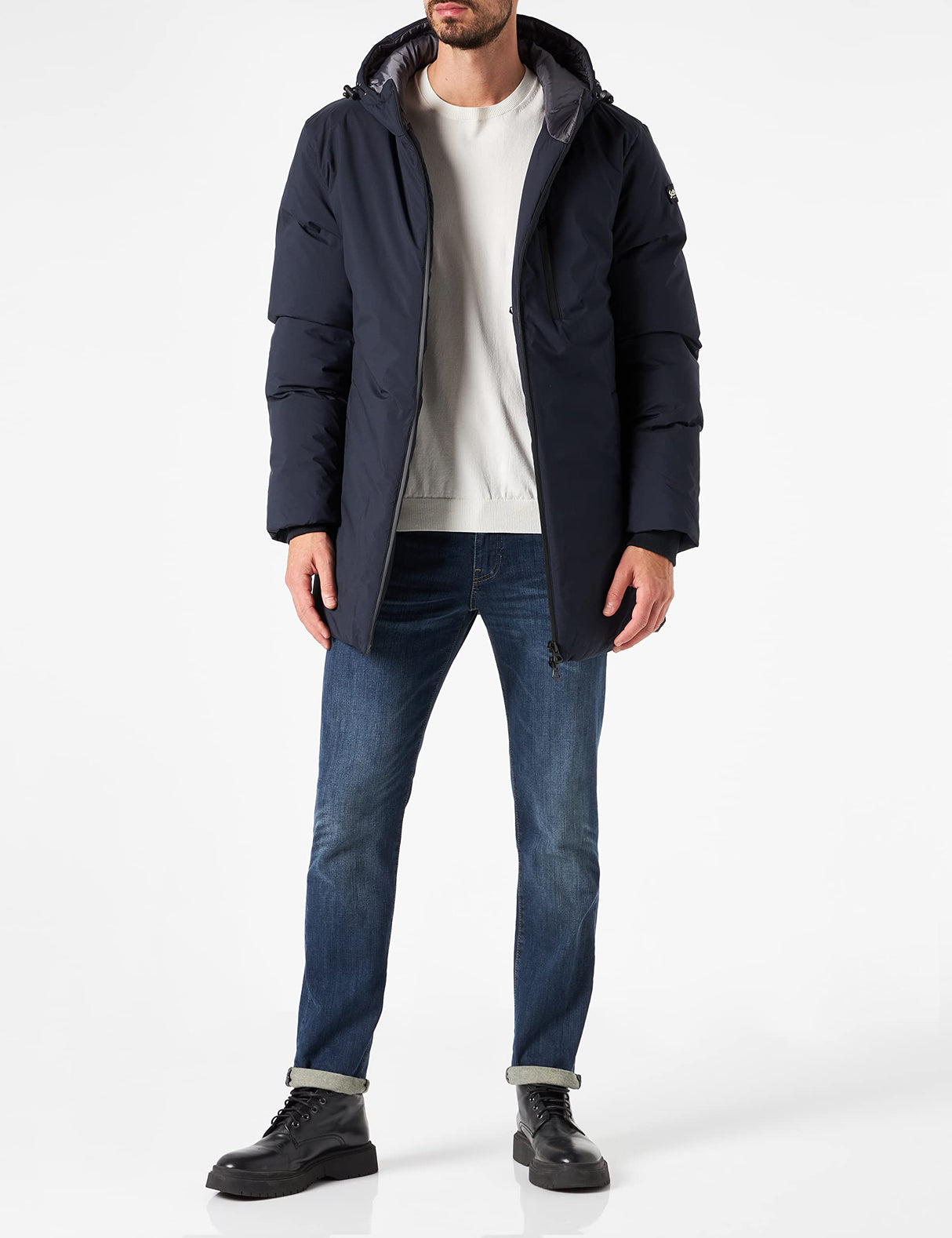 Schott NYC Fargo2 Chaqueta con Cremallera soldada Schott, Azul Marino, M Unisex Adulto