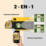 KODAK Mini Shot 2 ERA 4PASS - Cámara instantánea y Impresora fotográfica (5,3 x 8,6 cm, Impresora fotográfica + 8 Hojas, Color Amarillo)