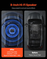 VEVOR Subwoofer para Debajo del Asiento para Automóvil 203 mm 240 W Altavoz Compacto para Coche Amplificador Incorporado Entrada Bajo Controlador de Volumen Control Remoto con Cable