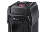 SHARP PS-931 Party Speaker, microfono, TWS, Bluetooth, 2 x USB, 2 puertos 6,3 mm para microfono y guitarra, luces multicolor, 180W p. maxima, bateria litio integrada con hasta 13 horas de reproduccion