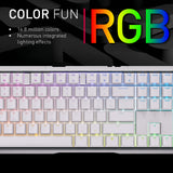 CHERRY MX 3.0S Wireless, teclado Gaming mecánico inalámbrico con iluminación RGB, distribución de teclado alemán (QWERTZ), conexión Bluetooth, radiofrecuencia o cable, switches MX BROWN, blanco