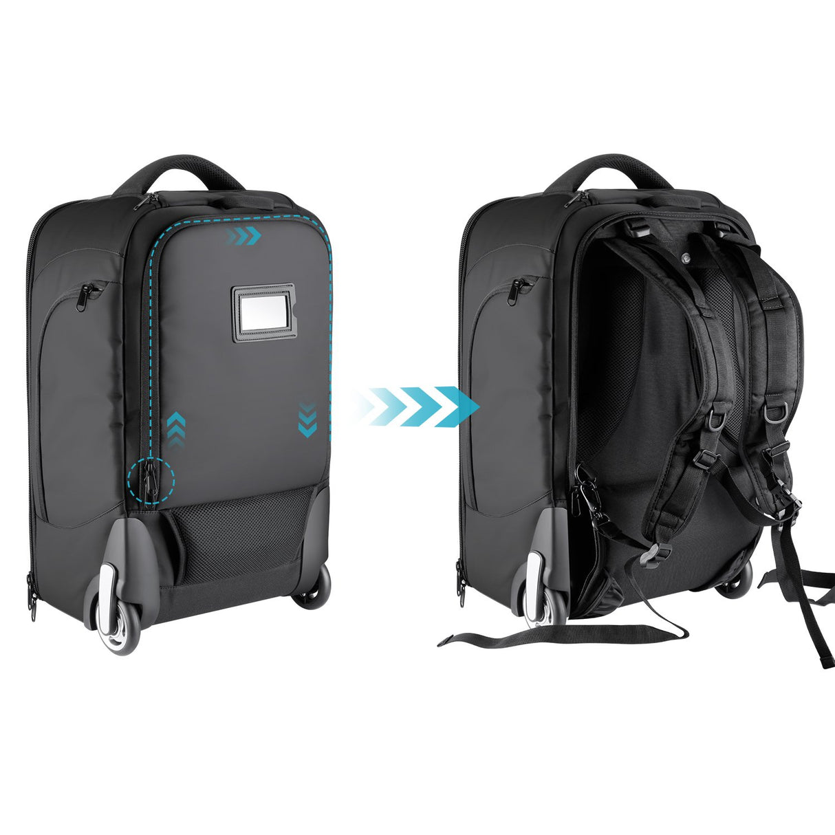 Neewer 2 en 1 Mochila corredera para cámara Estilo Maleta Convertible con Doble asa a Prueba de Golpes con Compartimentos Acolchados extraíbles para cámaras SLR/DSLR Trípodes Lentes (Negro/Rojo)