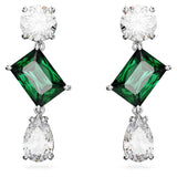 Swarovski Pendientes Mesmera, Tallas mixtas, Verdes, Baño de rodio