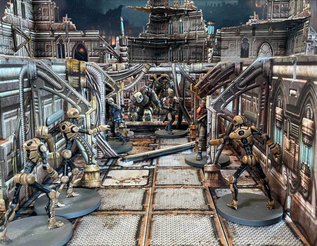 Battle Systems Terreno de Ciencia ficción - Terreno Espacial Modular 3D de 28 mm Juegos de Guerra y Juegos de rol - Modelos de construcción de Varios Niveles Impresos a Todo Color 3D