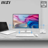 MSI Modern MD272UPHW Monitor Profesional UHD de 27" - Panel IPS de 3840 x 2160, 60 Hz, Montaje VESA, Ajustable en 4 direcciones - HDMI 2.0b, DisplayPort 1.4a, Tipo-C - Blanco