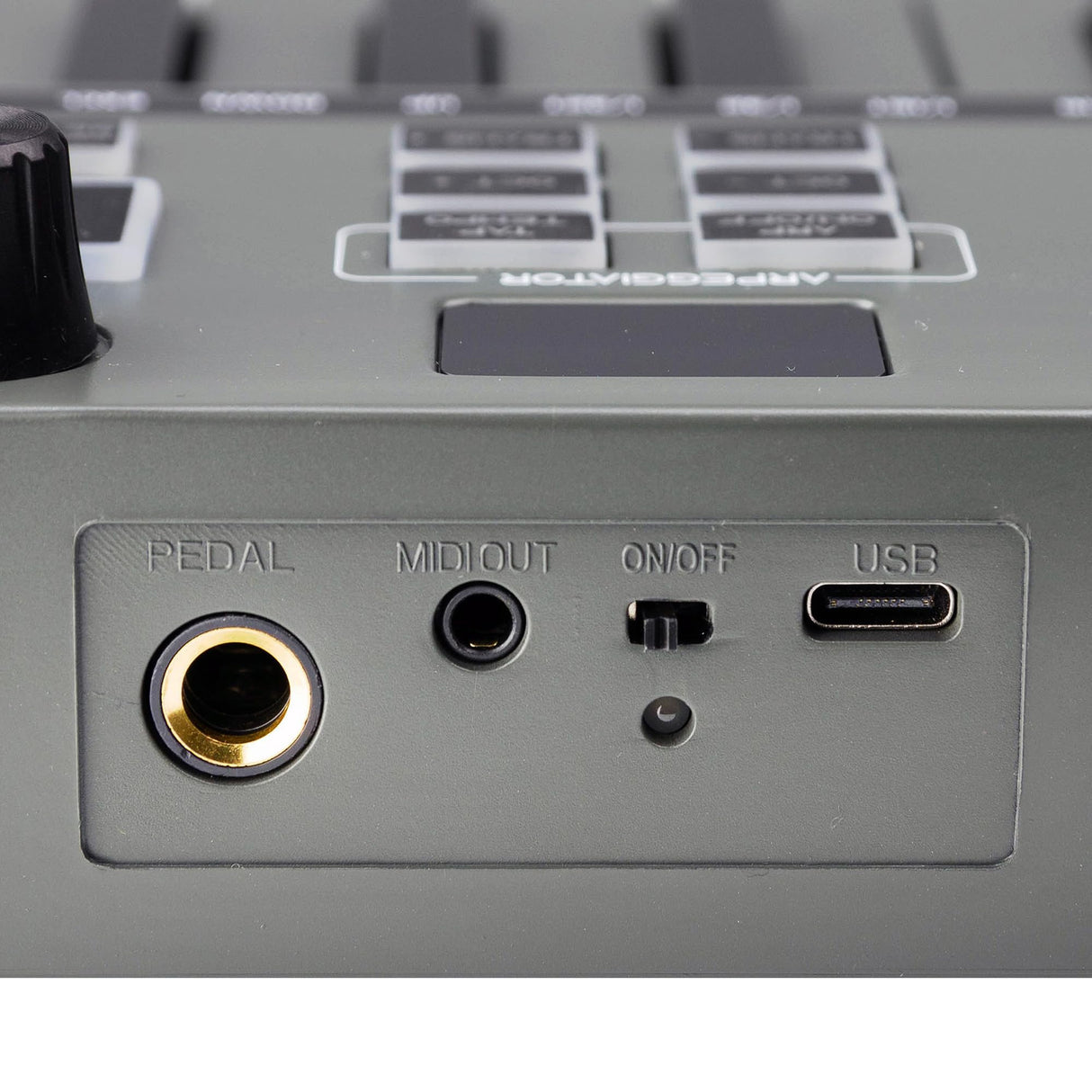 RockJam Go - Controlador de teclado MIDI USB y Bluetooth de 25 teclas con 8 almohadillas de batería retroiluminadas, 8 perillas