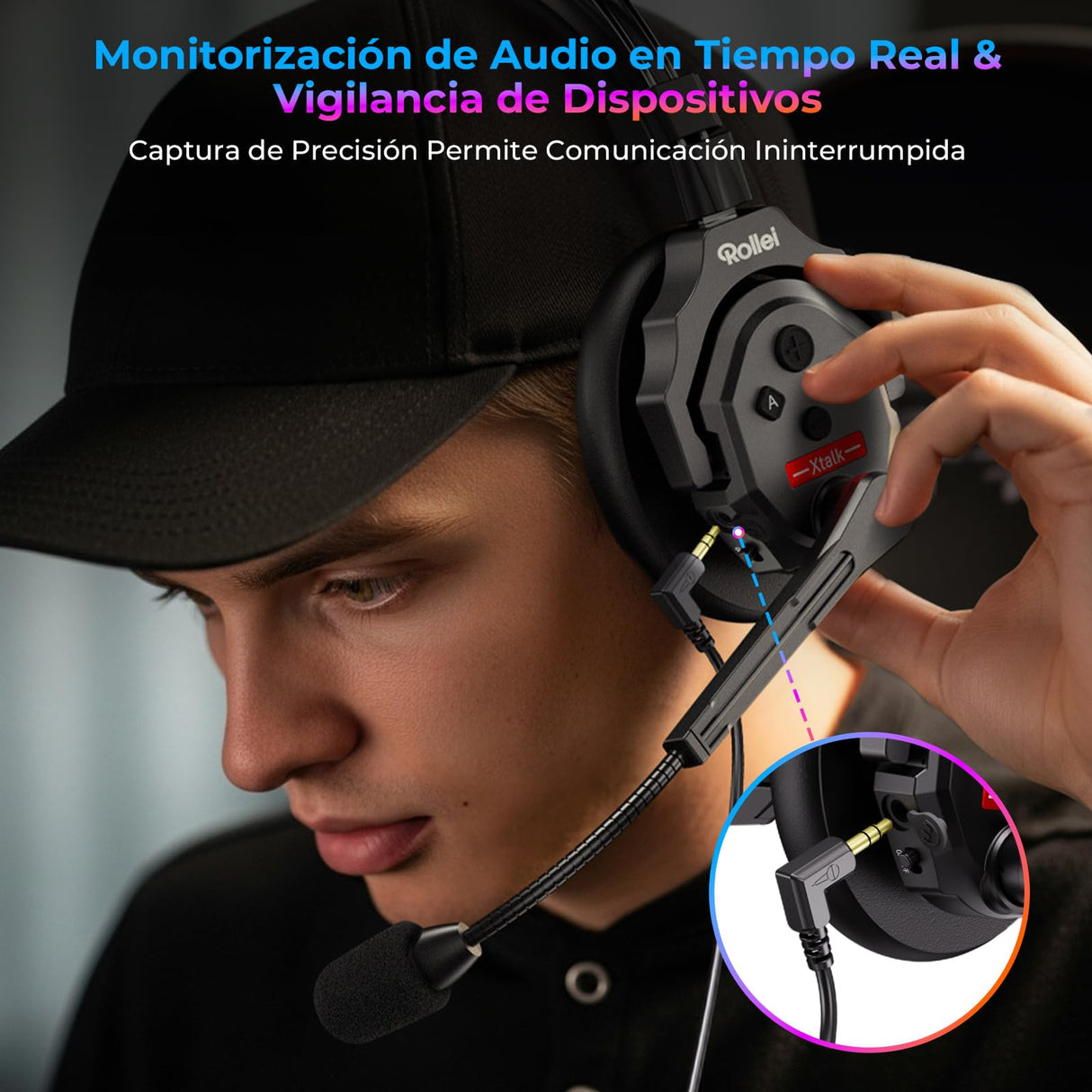 Rollei XTALK X5 Auriculares de Intercomunicación 2.4GHz Auricular de Comunicación Inalámbrico 350M Alcance 20H Sistema de Comunicación para Equipo Intercomunicación-Auriculares-Inalámbrico-Equipo