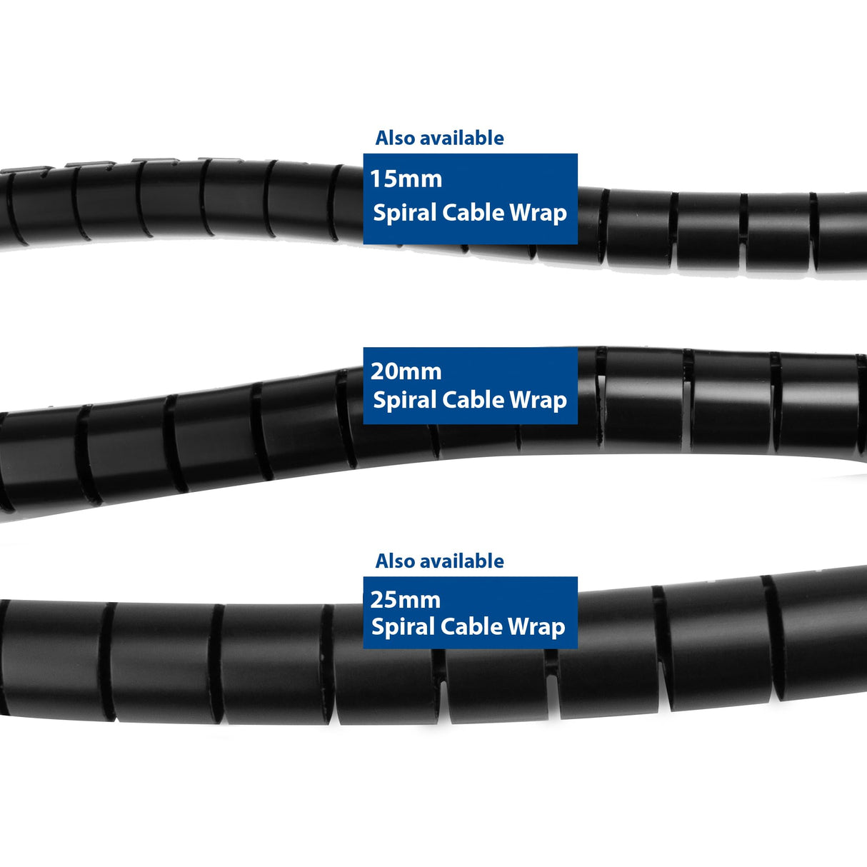 ACT CT4052 - Manguera de Cable de 20 mm, Longitud de 30 Metros, gestión de Cables para Oficina, Organizador de Cables Flexible para Ordenador y Lugar de Trabajo