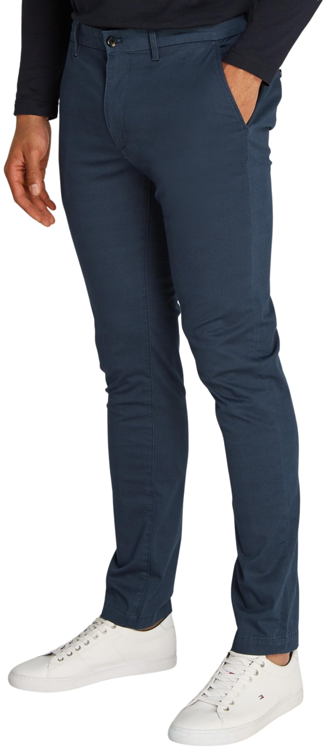 Tommy Hilfiger Chino Hombre Bleecker Printed Structure Slim Fit, Azul (Desert Sky), 36W/35L