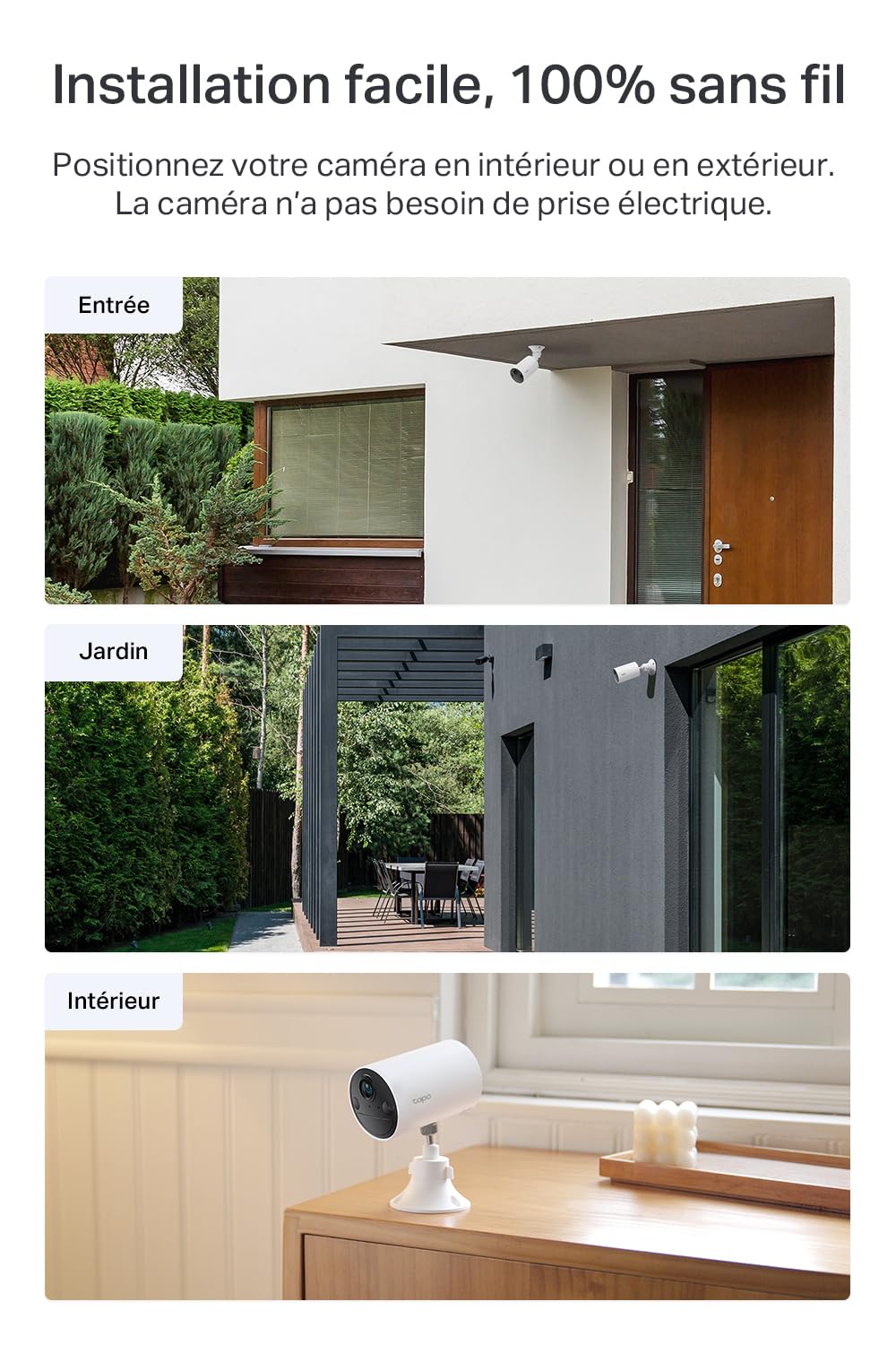 Tapo C410 2K (3MP) Cámara de vigilancia WiFi Exterior inalámbrica batería 2, duración de 180 días, detección Persona, visión Nocturna en Color, IP65 Impermeable, no Requiere concentrador