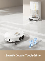 dreame L40 Ultra Robot Aspirador, Cepillo Lateral Extensible y Elevable, 11.000 Pa, Autolimpiante con Agua Caliente a 65°C, Vaciado Automático, Control de Voz