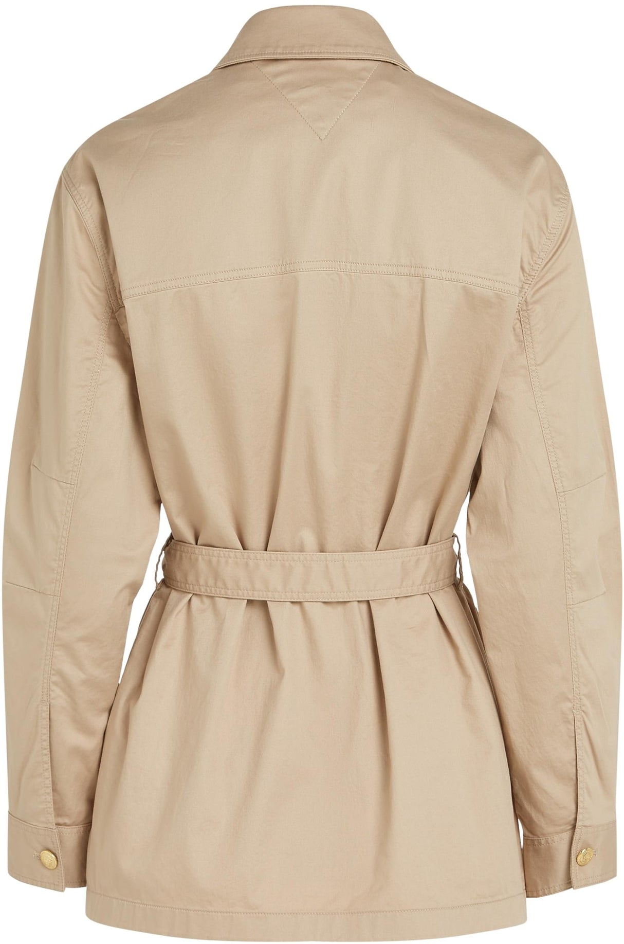Tommy Hilfiger Chaqueta tipo camisa Mujer Gold Button Utility con bolsillos en el pecho, Beige (Sandalwood), XS
