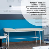 Rollo para Camilla, Rollo Papel para Camilla de Procedimientos Médicos, Masaje, Tratamientos de Belleza y Spa, Papel para Camilla de Estética y Masaje (60cm x 70m laminado celulosa, 12 unds)