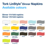 Tork 478145 Linstyle Servilleta para cena blanca/Servilleta Airlaid con plegado americano 1/8 / 1 capa / 12 paquetes x 50 unidades (600 servilletas) / 40 cm x 39 cm/Premium
