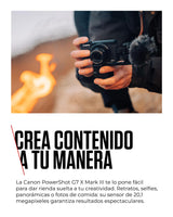 Canon PowerShot G7 X Mark III (Negra) - Cámara Digital Compacta con Sensor de 1 Pulgada y Grabación en 4K - Ideal para Ambientes con Poca Luz - Wi-Fi y Bluetooth - Ideal para Crear Estés Donde Estés