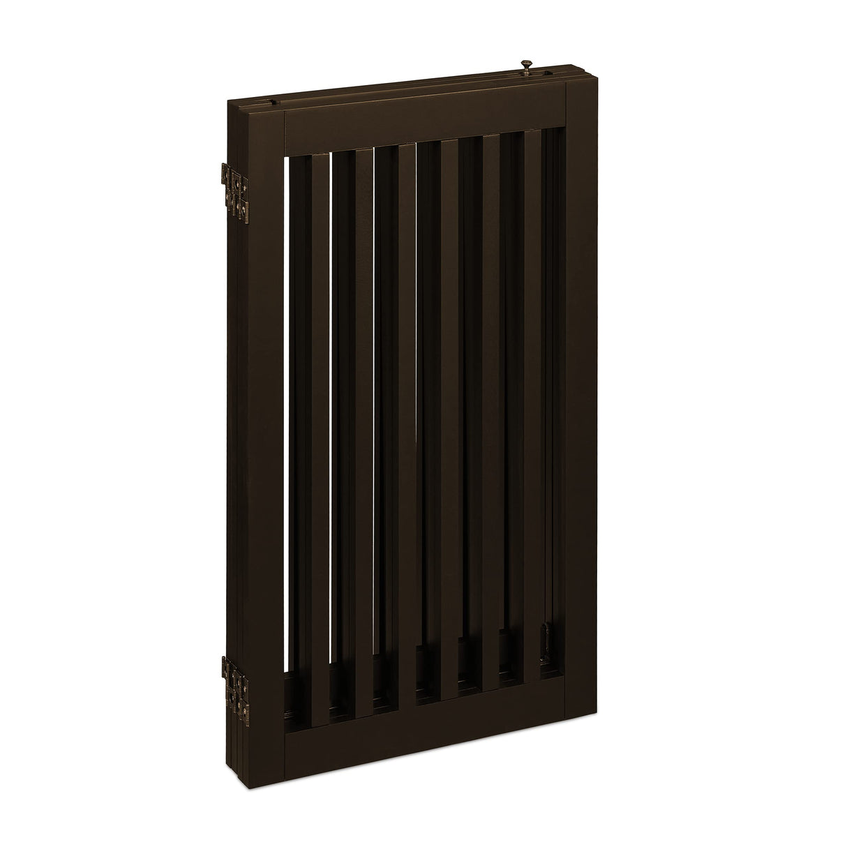 Relaxdays Barrera Seguridad Niños, Valla Protectora, Puerta, 92x206cm, Plegable, Cerca Protección Bebés, Perros, Marrón, Tablero de Fibras
