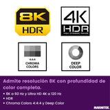 Splitter HDMI 4K120 Gaming - Marmitek Split 712-1 Entrada / 2 Salidas - 8K60 - Distribuidor - 48Gbps - HDR 120 Hz - HDMI 2.1 - VRR-ALMM-QMS-QFT - Conmutador EDID - Carcasa metálica