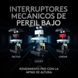 Logitech G915 LIGHTSPEED TKL Teclado Gaming Mecánico Inalámbrico con teclas GL-Táctil de bajo perfil, LIGHTSYNC RGB, Diseño ultra delgado, 40 Horas duración de Batería, Disposición QWERTY ES - Negro