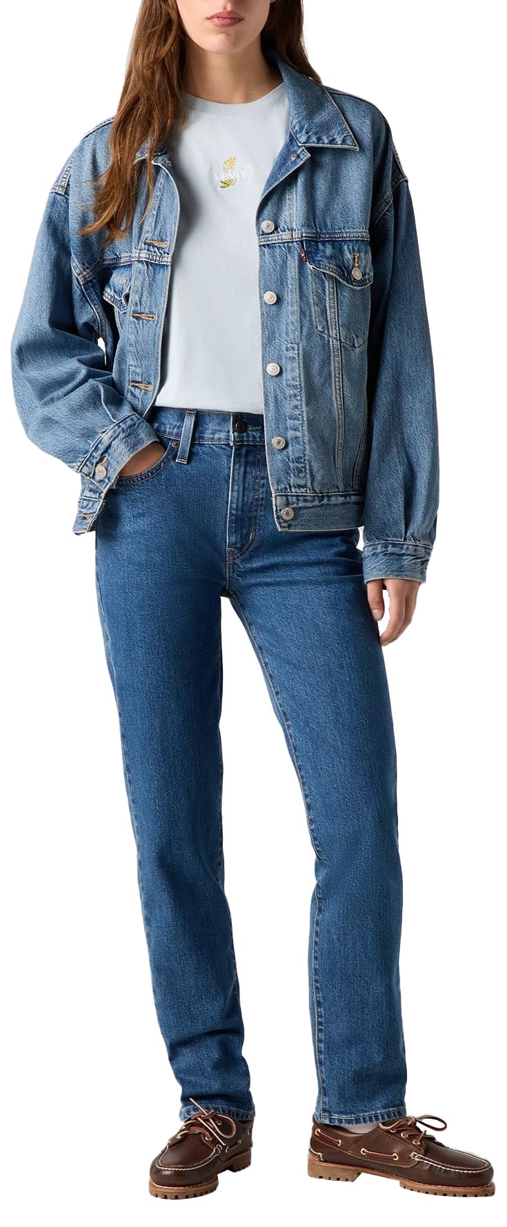 Levi's 724 High Rise Straight, Vaqueros Mujer, Mosey Mid Stone, 30W / 32L
