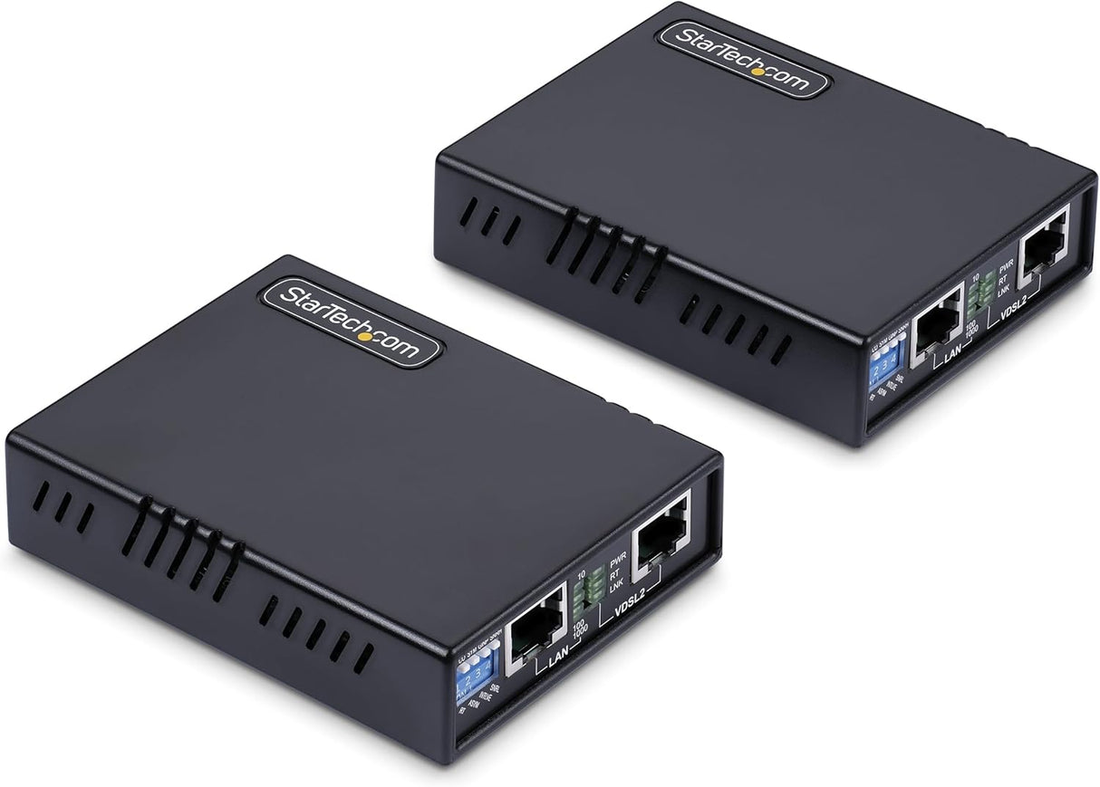 StarTech Juego Extensor de Ethernet VDSL2 - hasta 1km - Alargador de Red Ethernet LAN por Cable RJ11/CAT5e/6 - Reemplaza 110VDSLEXTEU