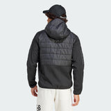 adidas Hombre Essentials 3-Stripes Insulated Hooded Hybrid Jacket, Black, S