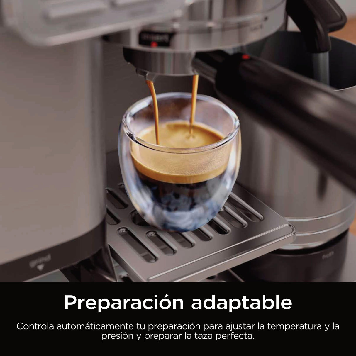 Ninja Luxe Pro Cafetera 3 en 1 para latte, cappuccino, cold brew y espresso con molinillo y espumador de leche integrados, fácil de usar y 5 preajustes automáticos de espuma, plata, ES701EU