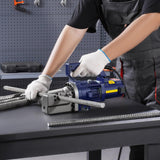 VEVOR Cortadora de Varillas de Refuerzo Hidráulica Eléctrica, 1000 W, hasta 4-20 mm en 3 Segundos, Acero de Alta Potencia con Caja de Herramientas y Lata de Aceite, Negra y Azul, 410 x 115 x 220 mm