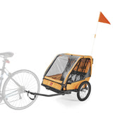 Carriola y remolque de bicicleta Allen Sports Hi-Viz para dos niños, anaranjado, modelo ES2-O