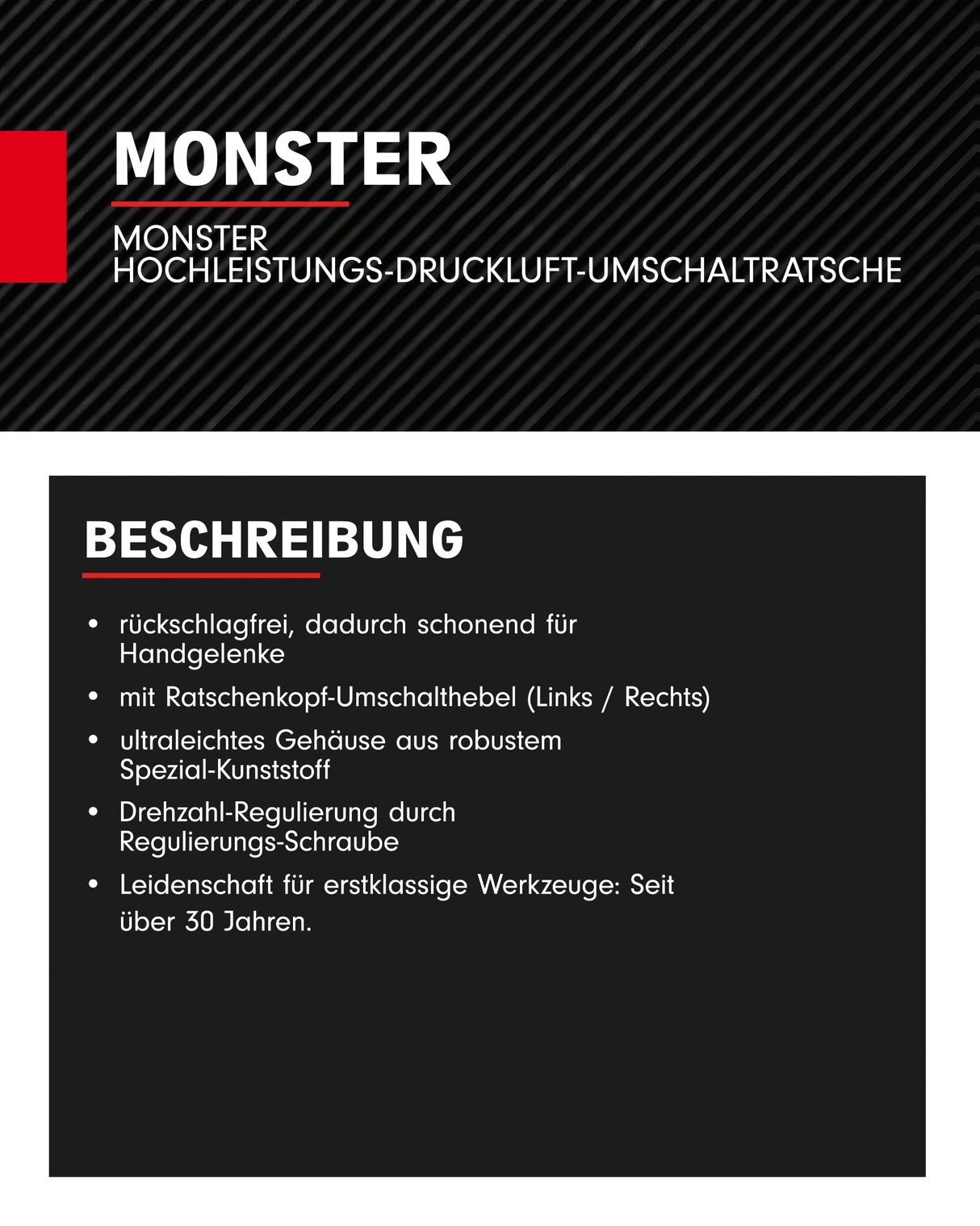 KS Tools 515.3825 Atornillador de carraca a aire comprimido de 3/8" MONSTER de alta potencia