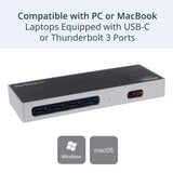 StarTech.com Dock USB-C y USB-A - Docking Station para 2 Monitores DisplayPort y HDMI de 4K 60Hz - Replicador de Puertos USB 3.0 para Portátil USB TipoC o USB-A - 6xUSB Tipo A - Mac/Windows (DK30A2DH)