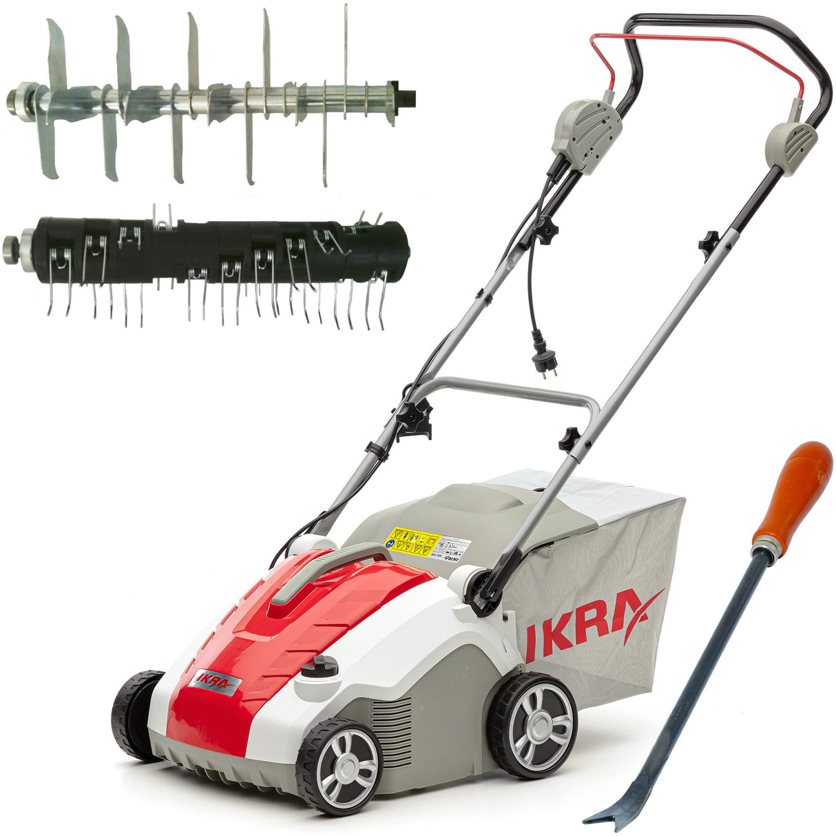 IKRA escarificador y aireador eléctrico IEVL 1738, Incl. rascador para Malas Hierbas