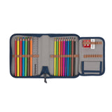 LÄSSIG Juego de mochilas escolares de 7 piezas para niños/ School Set Boxy Unique, navy
