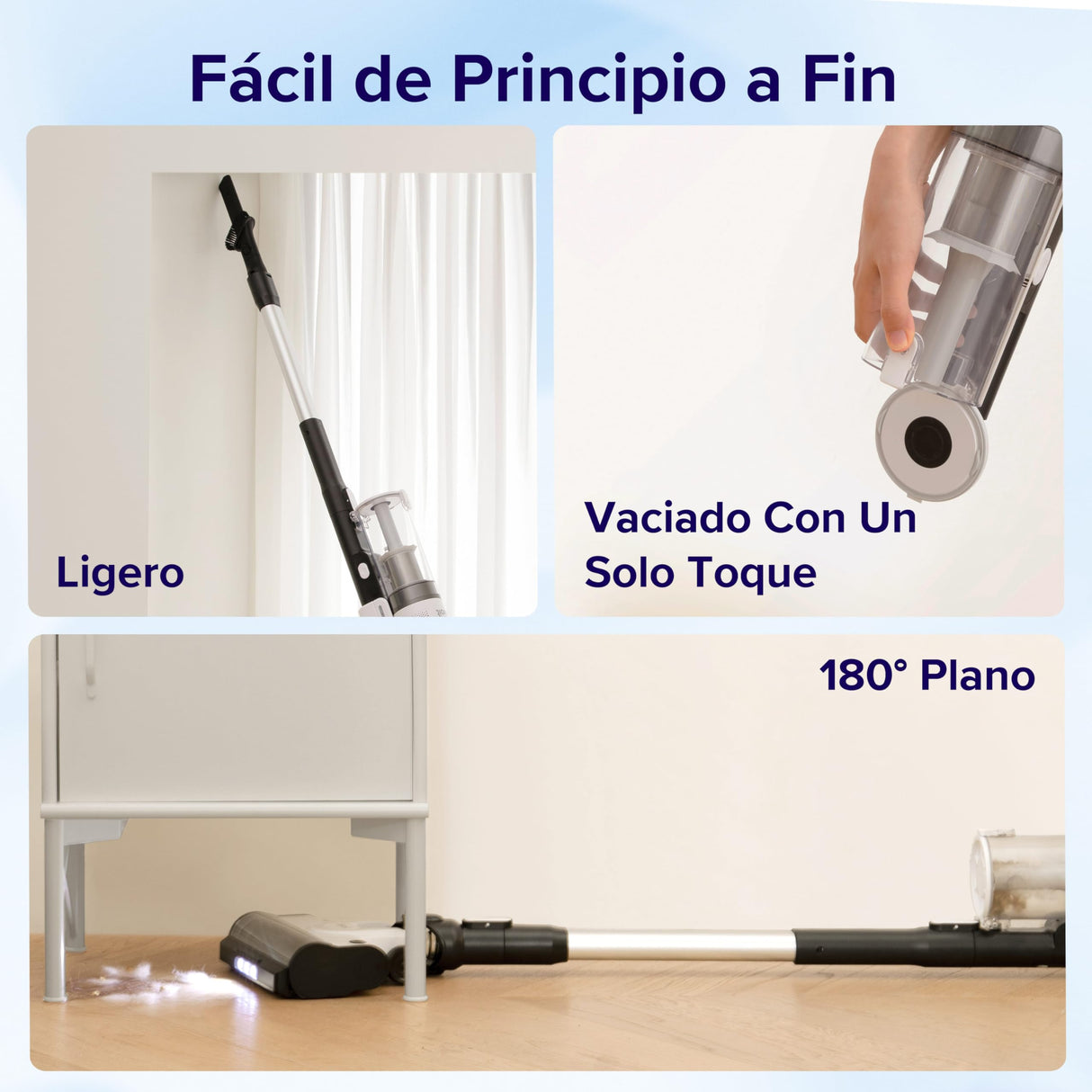 LEVOIT Aspiradora sin Cable, Antienredos para Mascotas, Autonomía de 12-50min, 4 en 1 Aspirador con Batería Extraíble, 99,9% de Filtración, Aspiradora Escoba para Alfombras, Suelos Duros, Coches