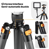 TARION Trípode de Fibra de Carbono para cámara de - 67 Pulgadas trípode Profesional DSLR con Doble rótula panorámica Zapata fría trípode de Viaje para cámaras videocámaras fotografía