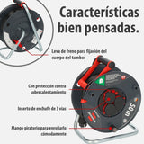 Brennenstuhl Enrollacables Garant V2 IP44 50m exterior (Made in Germany, 3 tomas de corriente con contacto de puesta a tierra, plástico especial)