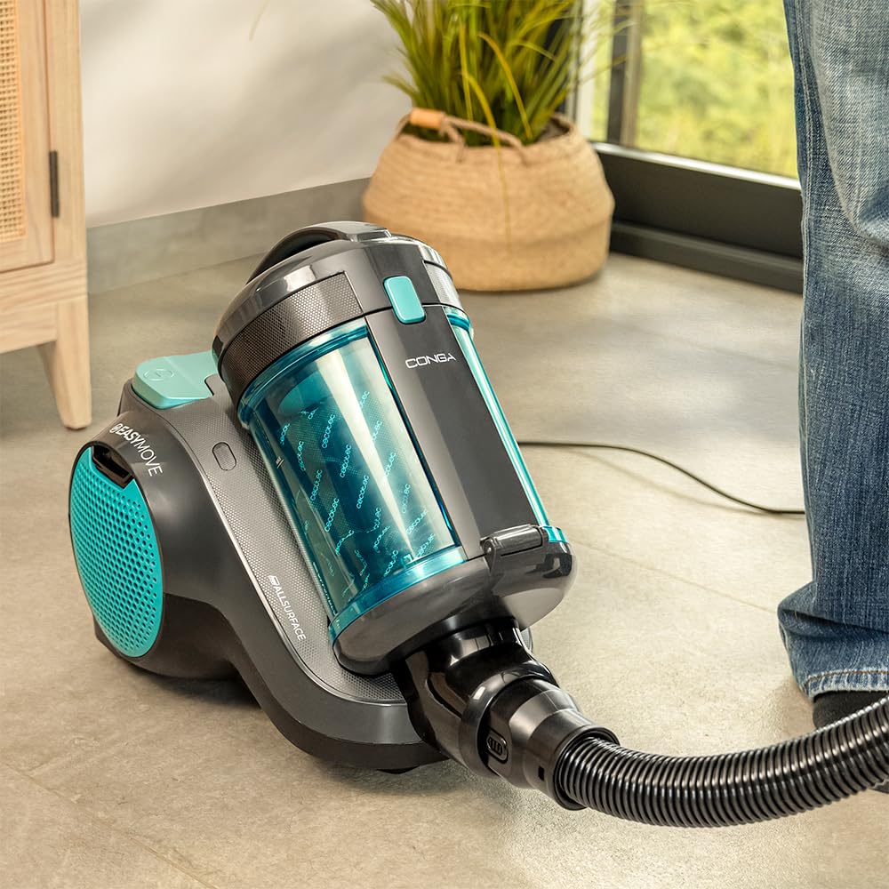 Cecotec Aspiradora de Trineo con o sin Bolsa Conga Rockstar Cyclonic Powerbag. 900W, Succión Potente de 175AW y 20Kpa, Depósito 2L, Fácil de Vaciar e Higiénico, Radio de Acción 10m, 4 Accesorios