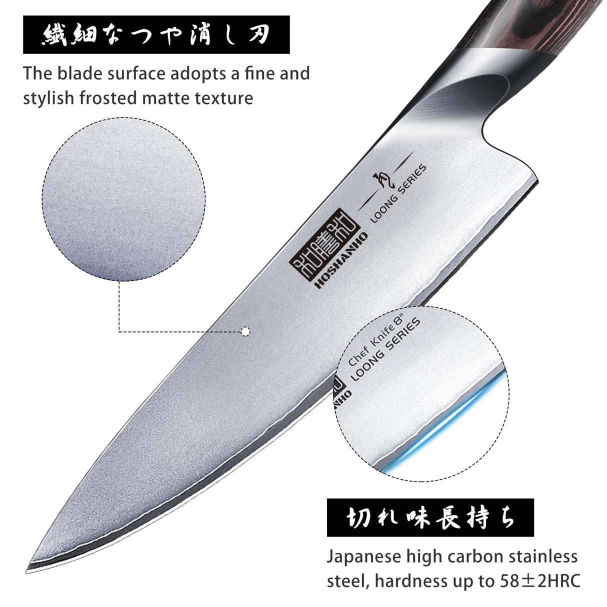 HOSHANHO Juego de Cuchillos de Cocina de 8 Piezas, Juegos de Cuchillos con Bloque de Japoneses Super Steel, Juego de Cuchillos de Chef Profesional Ultra Afilado con Tijeras