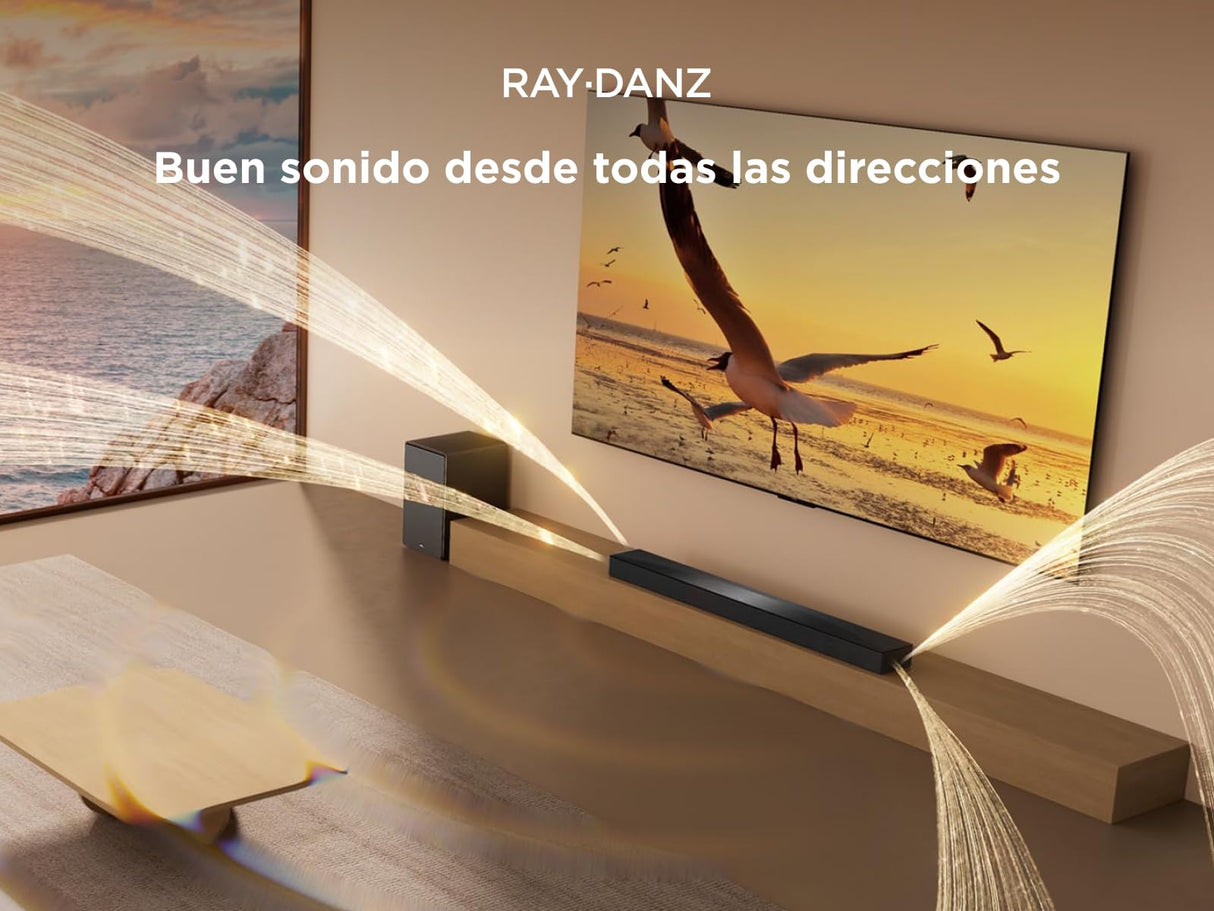 TCL Barra de Sonido Q65H 5.1 Canales para TV, 580 vatios, Cine en casa, Sonido Cine Envolvente, expansión de Sonido, Dolby Atmos, DTS:X, Bluetooth 5.3, HDMI eARC, Mando a Distancia único, USB