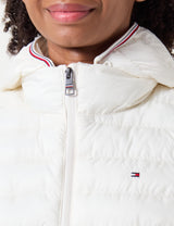Tommy Hilfiger Mujer Chaleco Padded Global Stripe Chaleco Acolchado, Beige (Ancient White), XXS