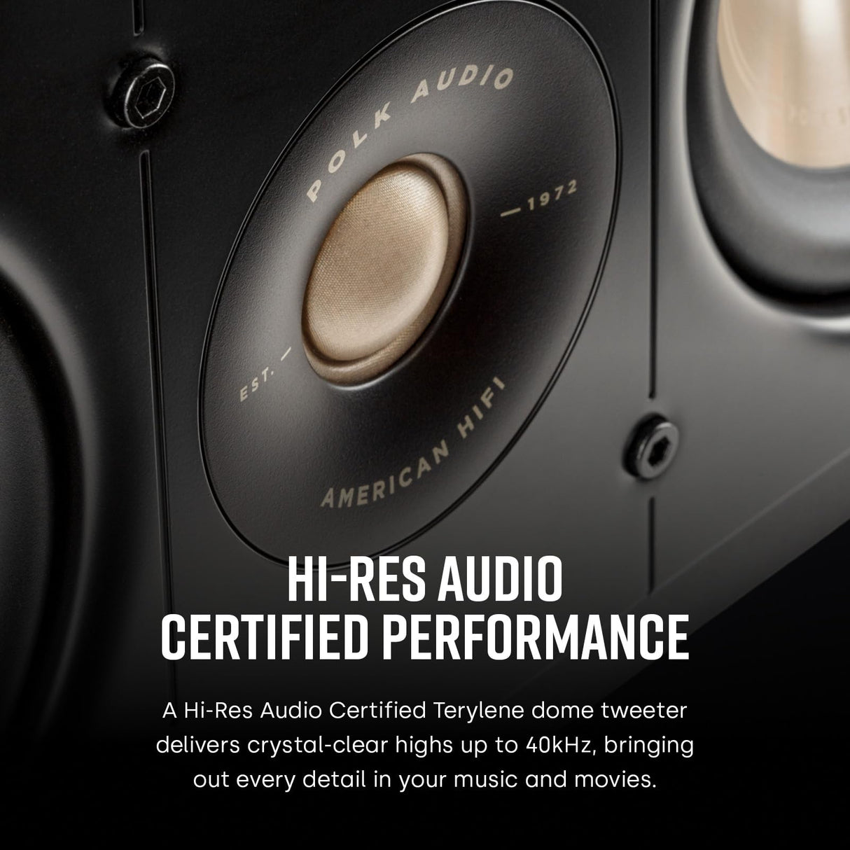 POLK AUDIO Signature Elite ES30 - Altavoz Central para Sistema de Sonido de Cine en casa con Audio de Alta resolución, Color Negro