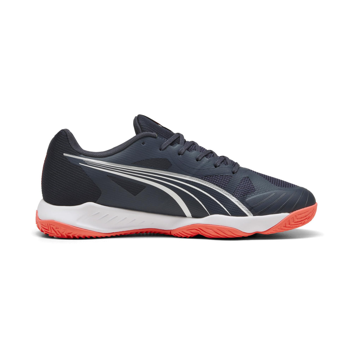 PUMA - Eliminate Turbo, Zapato de Tribunal Interior Unisexo, Parisian Night-PUMA White-Glowing Red,