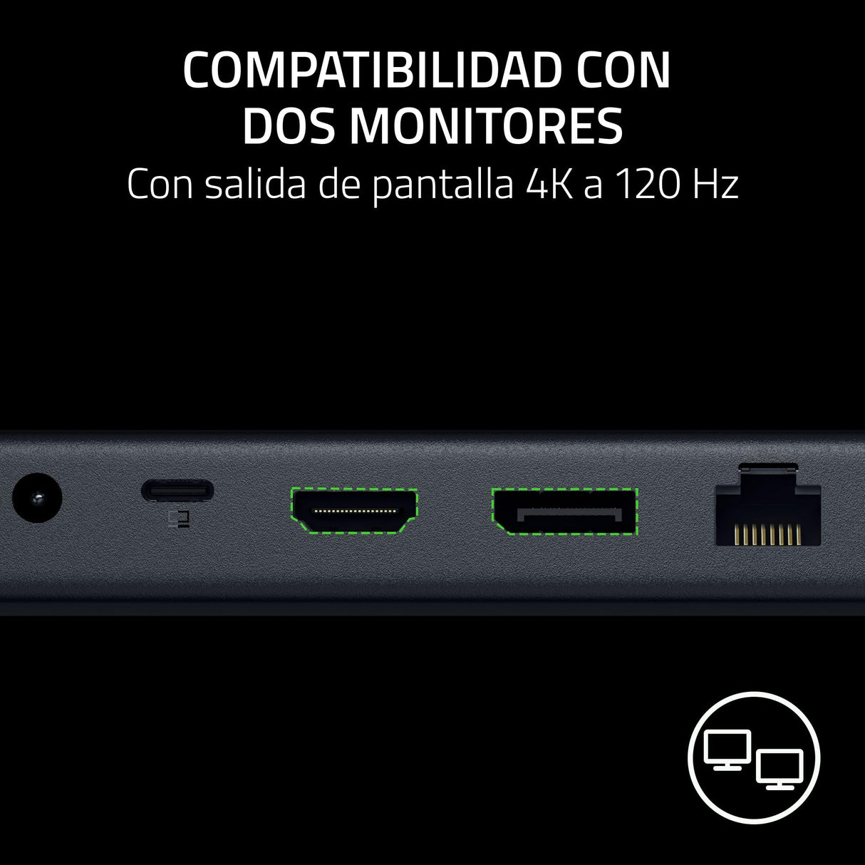 Razer USB 4 Dock - Base de Alta Velocidad para Juegos y productividad - Diseño de 14 Puertos - Soporte de Doble Pantalla, Carga de Dispositivos (3X USB-C, 5X USB-A, HDMI, Gigabit Ethernet) Negro