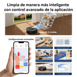 Proscenic Q8 MAX Robot Aspirador con Estación de Succión & Función de Limpieza, Potencia Succión 6000Pa, Bolsa para Polvo de 3L, Tanque de Agua de 250mL, Control de Voz por App Alexa Google Siri FTTT