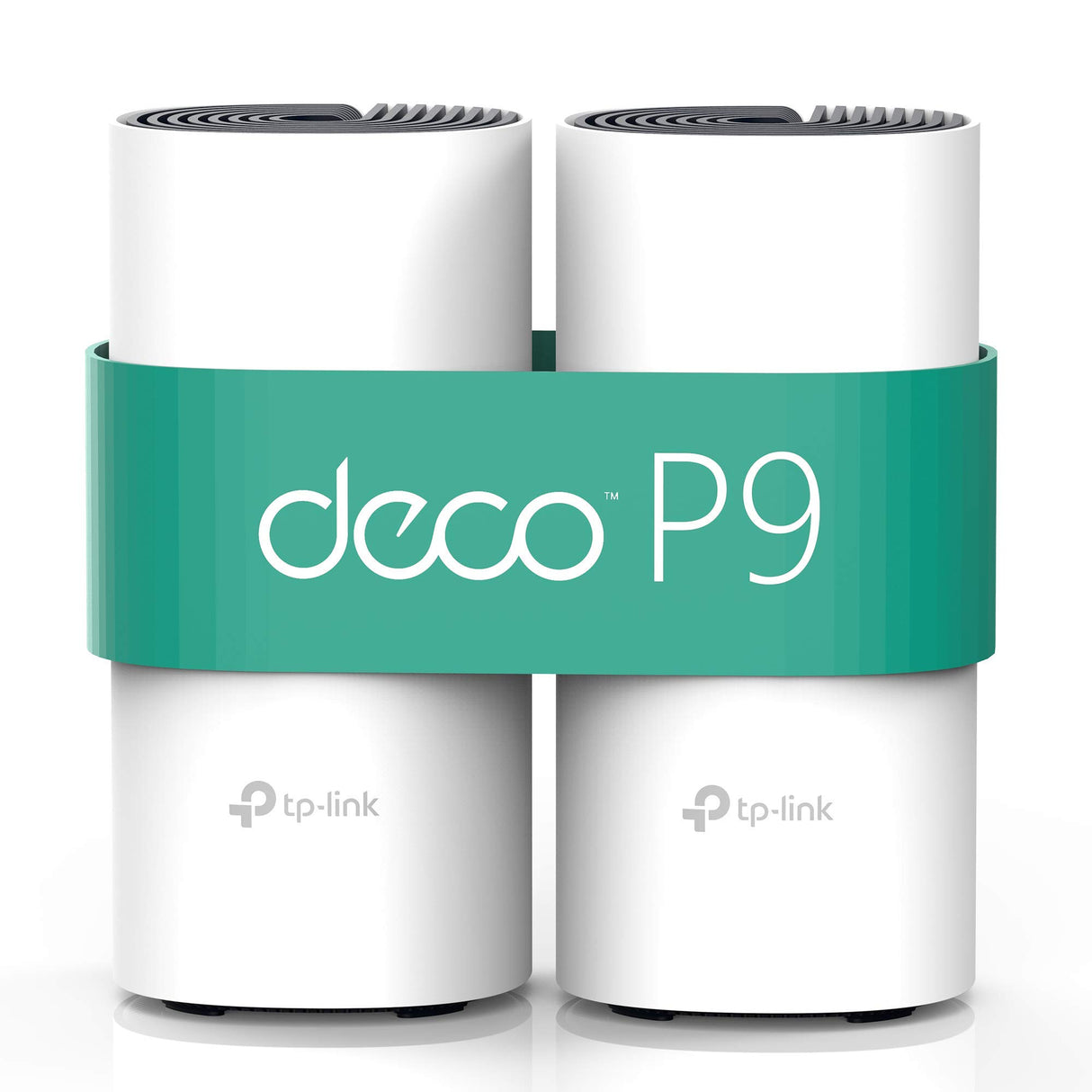 TP-Link Deco P9 PLC Wi-Fi Mesh Híbrido con Powerline, Adecuado para Paredes Gruesas, Powerline AV1000 + WiFi AC1200, Cobertura de hasta 370 ㎡, 2 x Puerto Gigabit, CPU Qualcomm