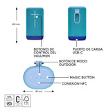 Ultimate Ears EVERBOOM, Altavoz Bluetooth portátil inalámbrico, Graves potentes, Sonido inmersivo de 360 Grados, Impermeable IP67, Flota, 20 Horas de batería, Radio de acción 55m - Azul